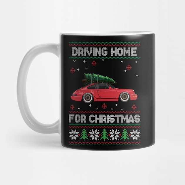 Funny Ugly Sweater - Driving Home For Christmas - 911 Classic Car by Automotive Apparel & Accessoires